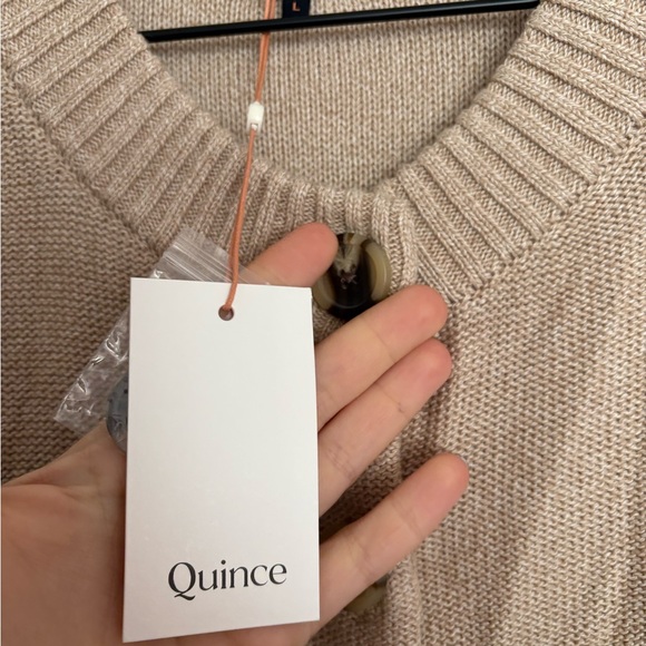 Quince Beige Button-Up Cardigan - Picture 3 of 5